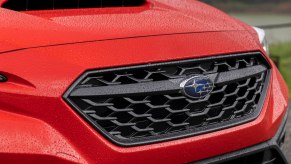 Red 2023 Subaru WRX close-up shot. The 2023 Subaru WRX trims that you'd expect aren't the most popular.
