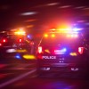 Police cars on the road responding to a crime