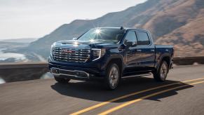 A 2022 GMC Sierra 1500 on the road