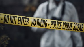 An investigator at a crime scene