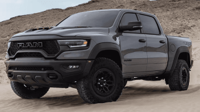 The 2023 Ram 1500 TRX off-roading in sand