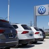 SUVs for sale at a Volkswagen dealership