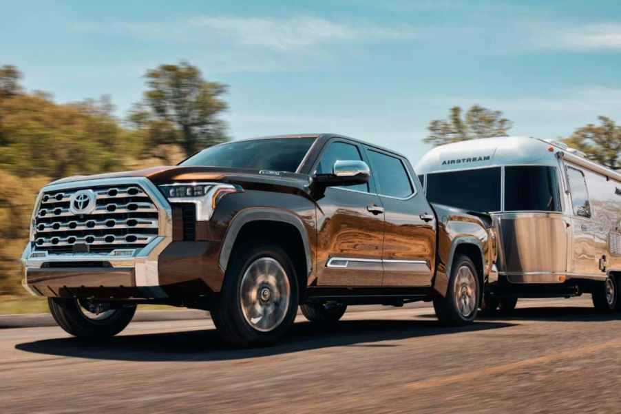 The 2025 Toyota Tundra hauling a trailer